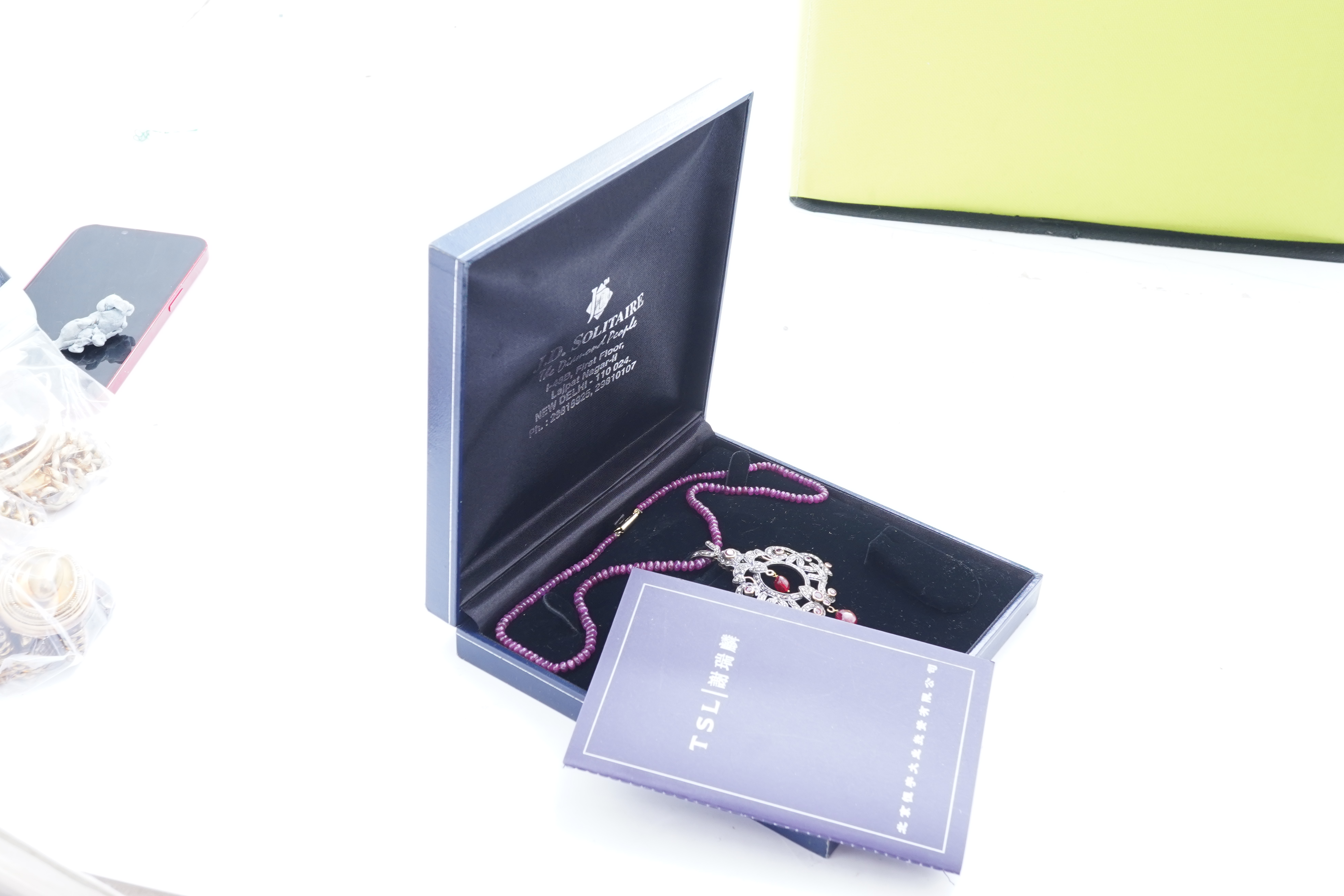 A ruby and diamond necklace